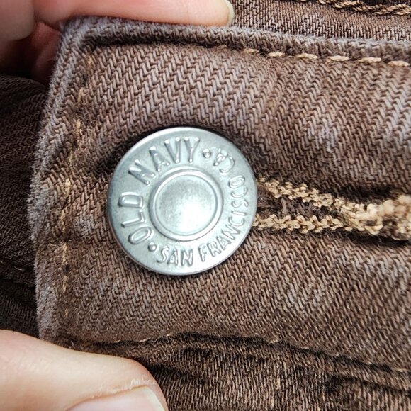 Old Navy Jeans Womens 6 Brown Stretch Denim Sky Hi Wide Leg *GUC* - Picture 3 of 13